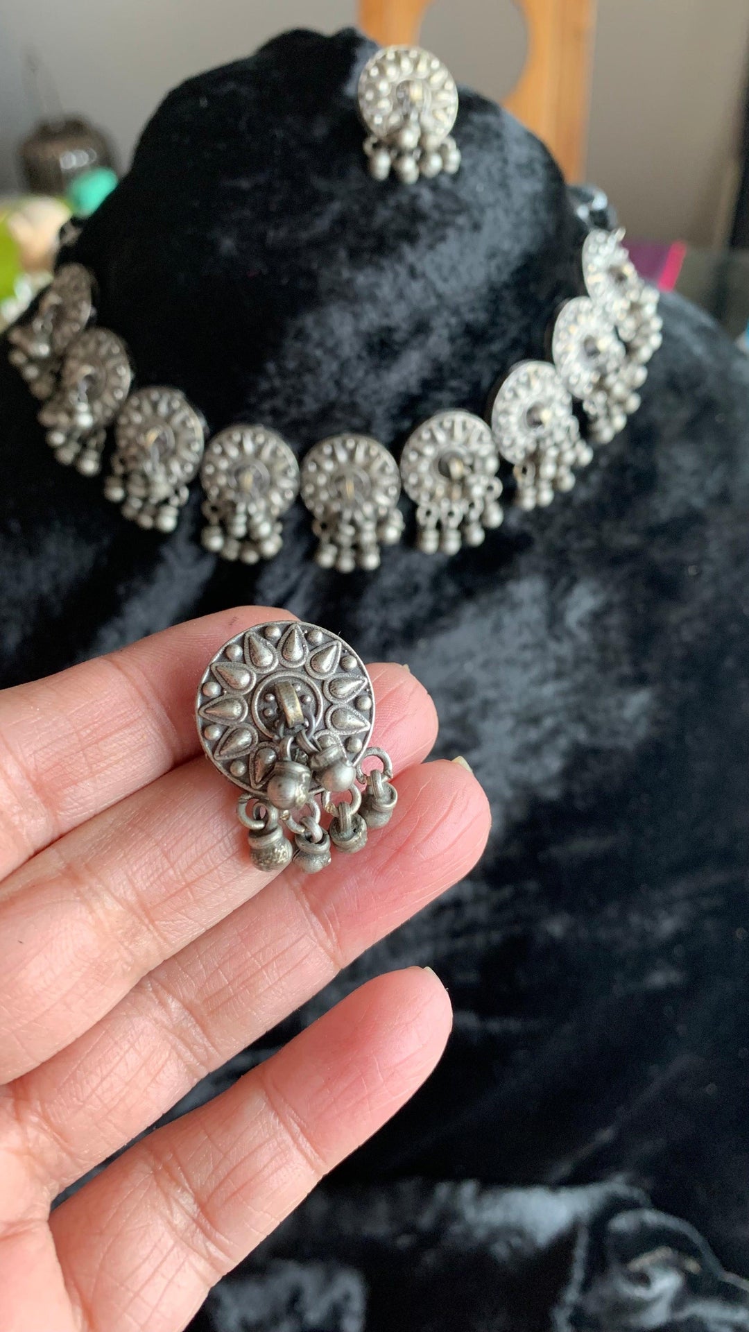 Vintage Ghungroo Necklace with Earrings - SHIVKA