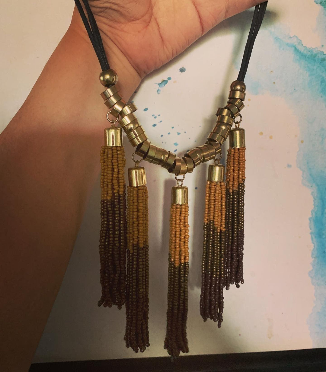 Tasseled Beaded Necklace - SHIVKA