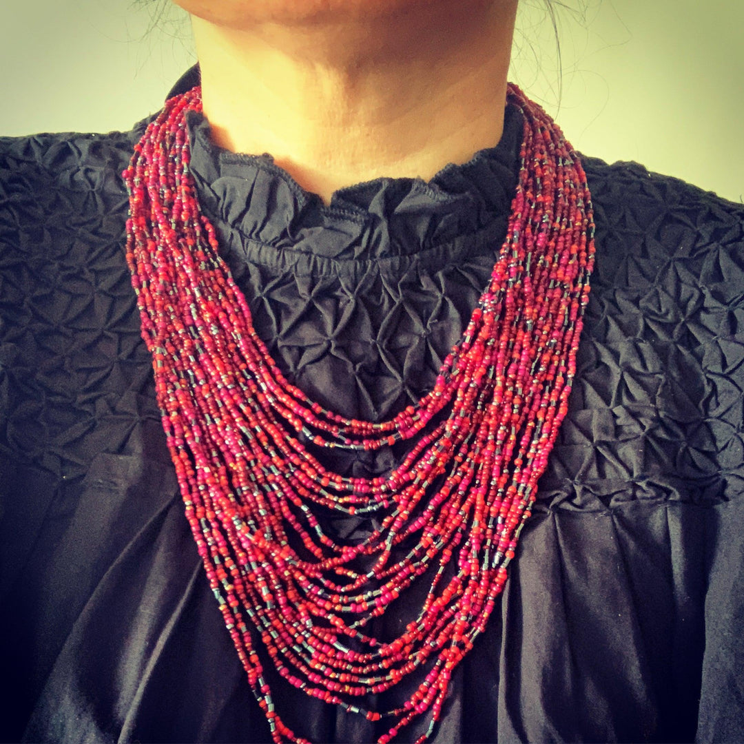 Statement Beaded Necklace - SHIVKA