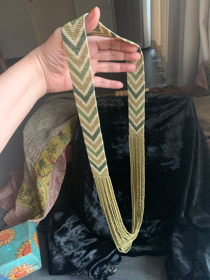 Designer Olive Beaded Necklace