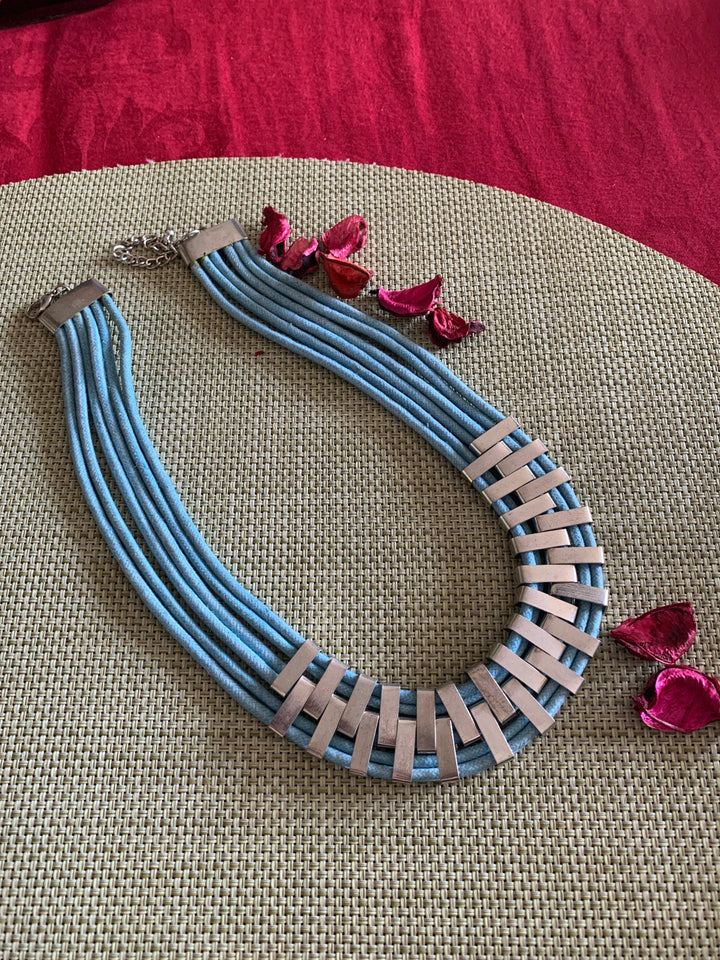 Light Blue Trendy Necklace - SHIVKA