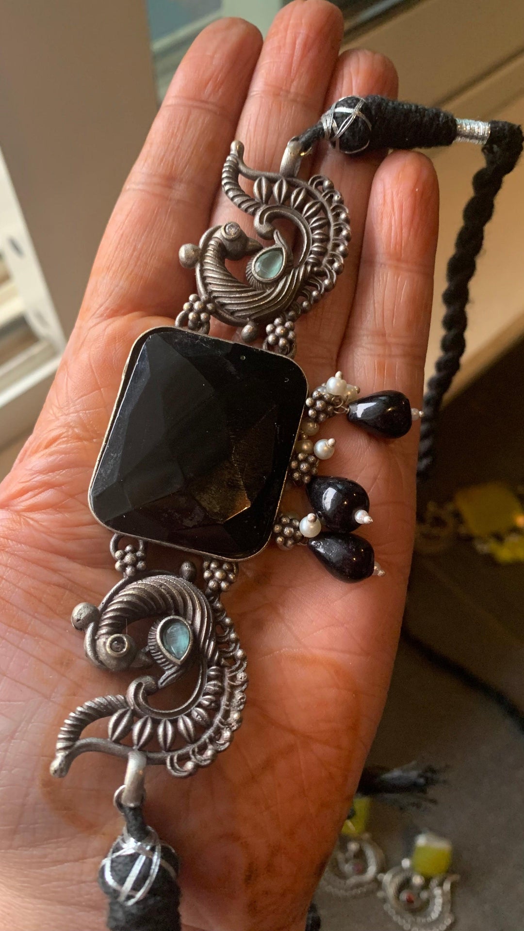 Vintage Stones Choker with Statement Earrings - SHIVKA