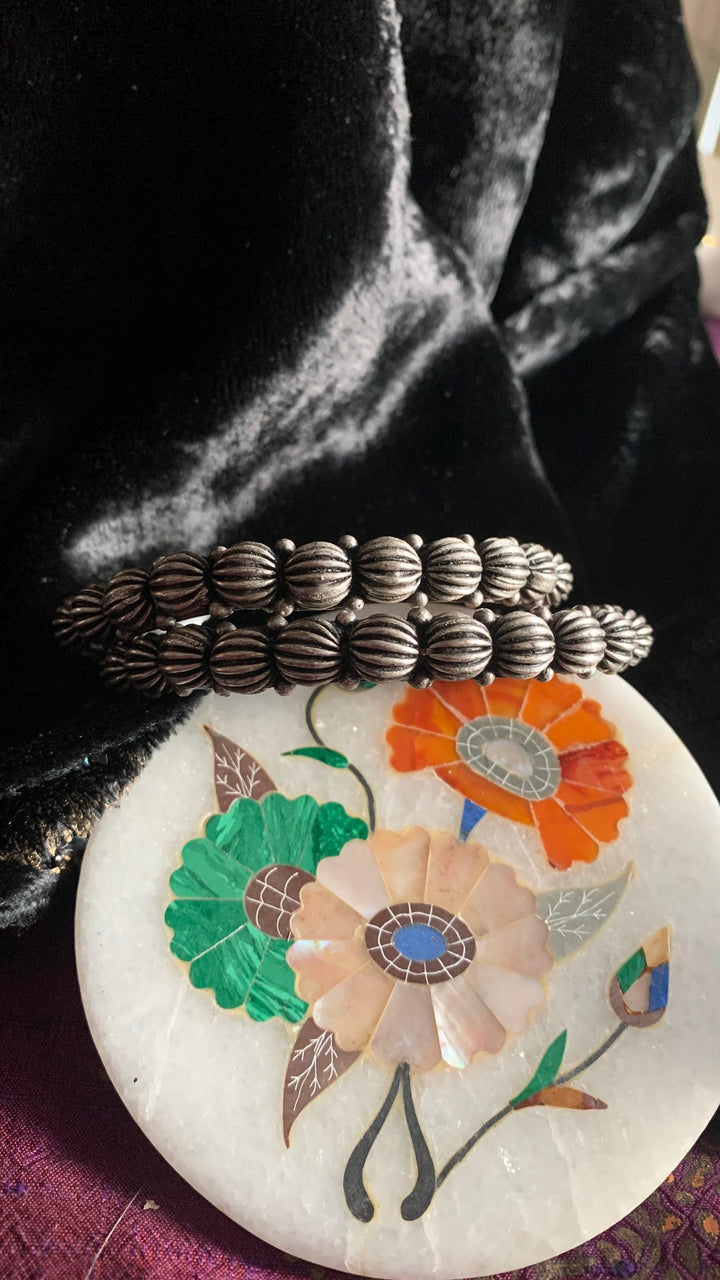 Tribal Dholki Bangles -Set of 2 - SHIVKA