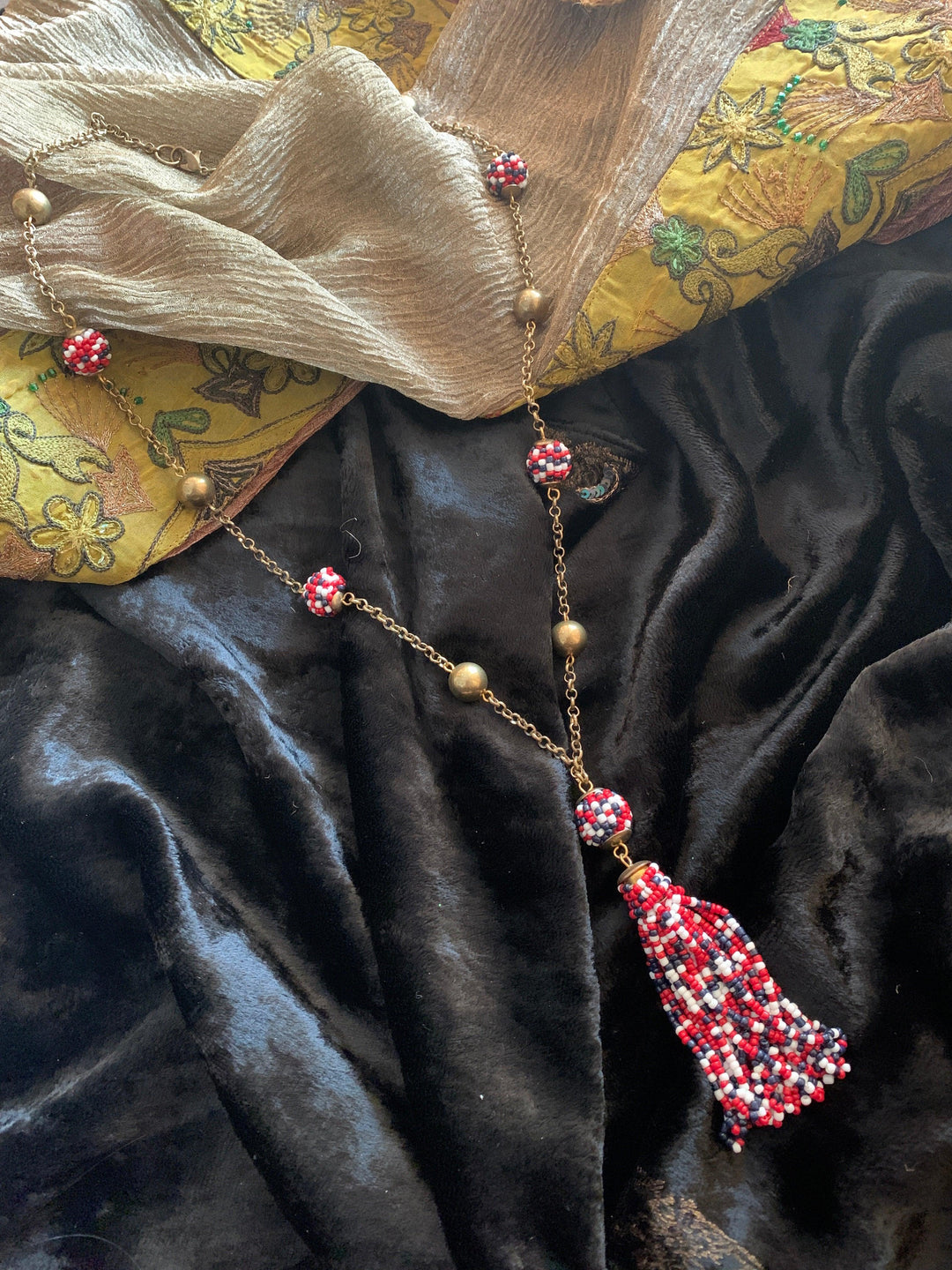 Tasseled Beaded Necklace - SHIVKA