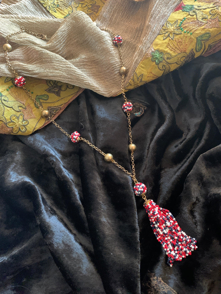 Tasseled Beaded Necklace - SHIVKA