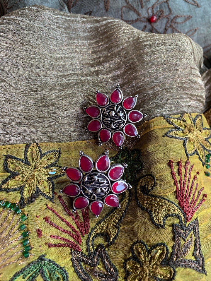 Floral Stone Studs - SHIVKA