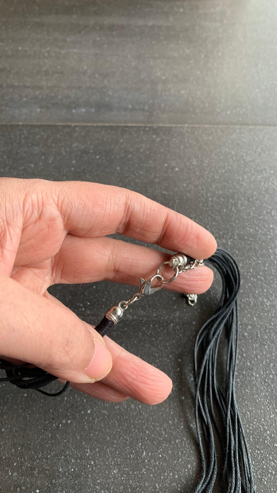 Silver and Black Designer beaded Necklace - SHIVKA