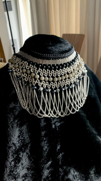 Gypsy Black and Silver Choker Necklace - SHIVKA