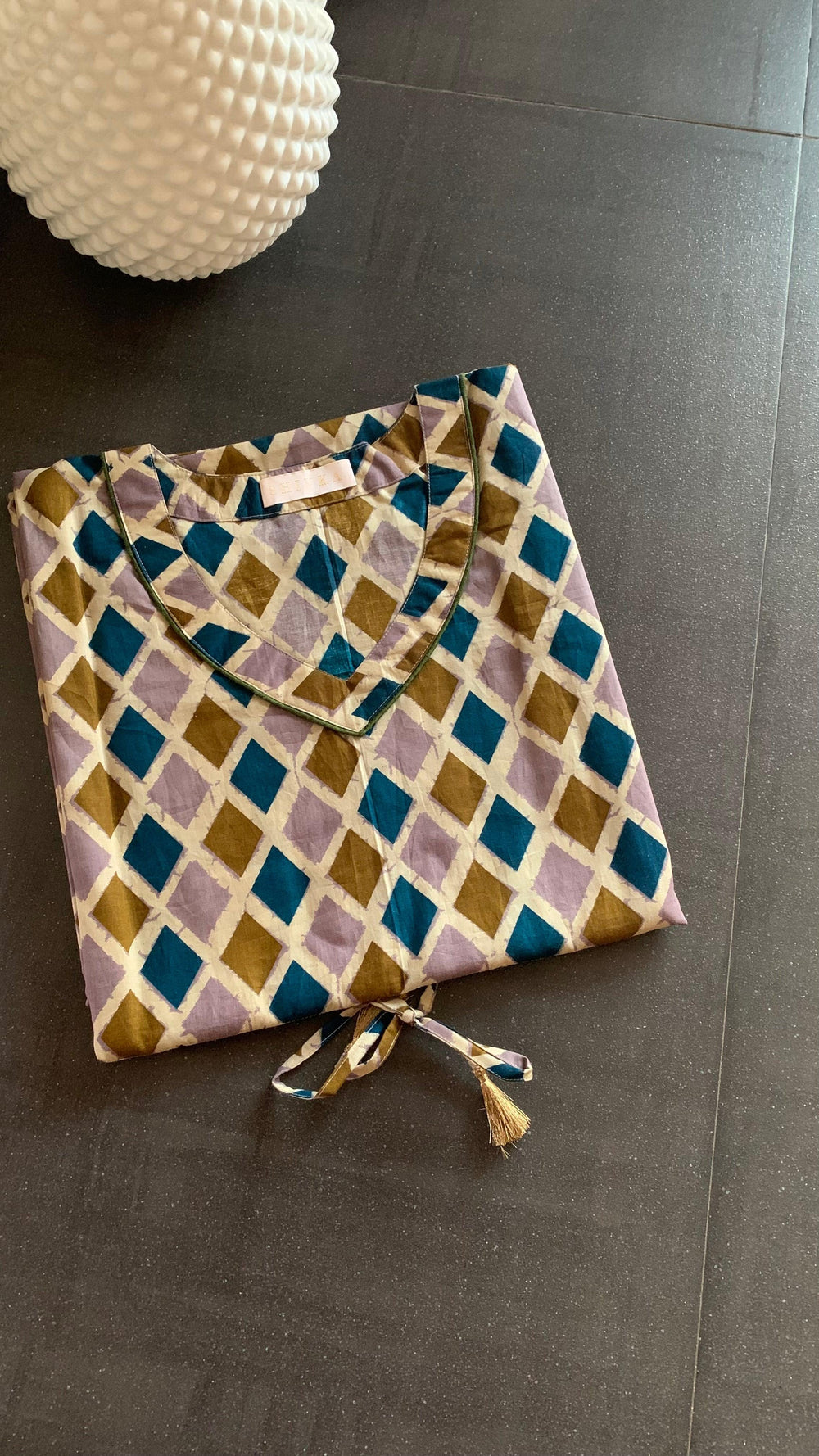 Geometric Cotton Kaftan - SHIVKA