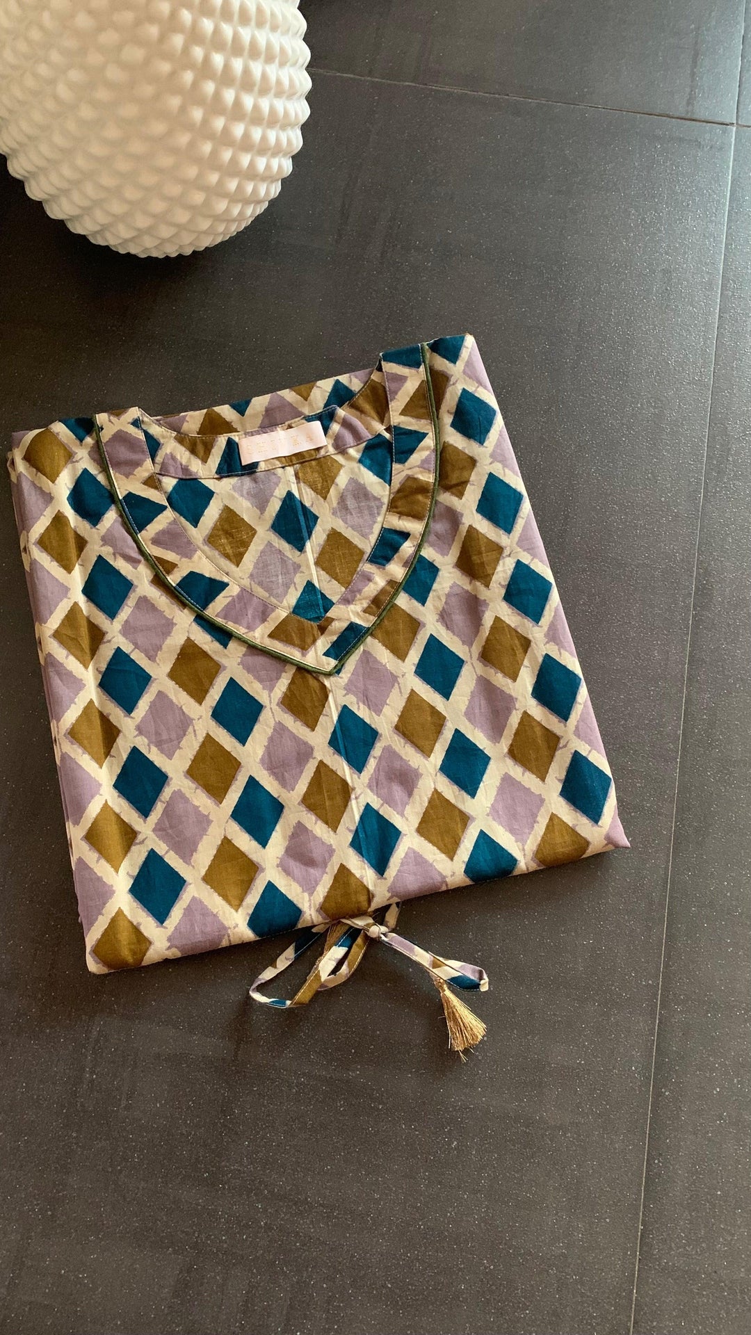 Geometric Cotton Kaftan - SHIVKA