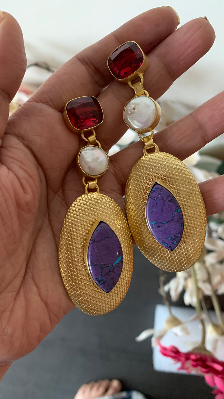 Egyptian Natural Gemstones Earrings