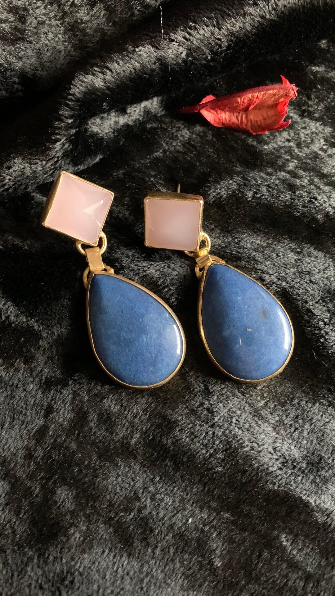 Quartz and Aventurine Earrings - SHIVKA