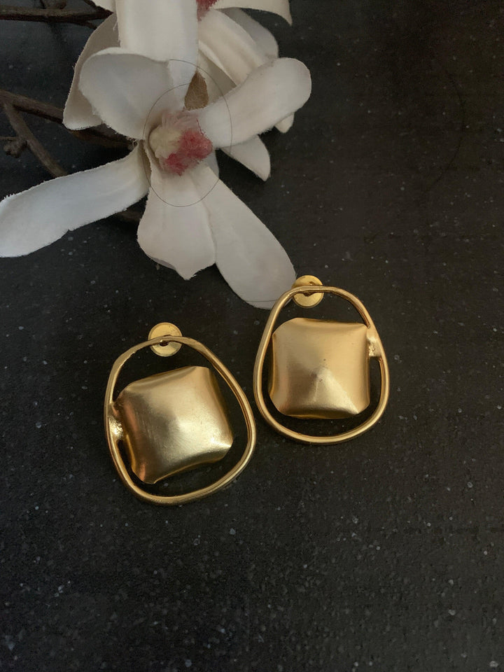 Statement Gold Tone Studs - SHIVKA