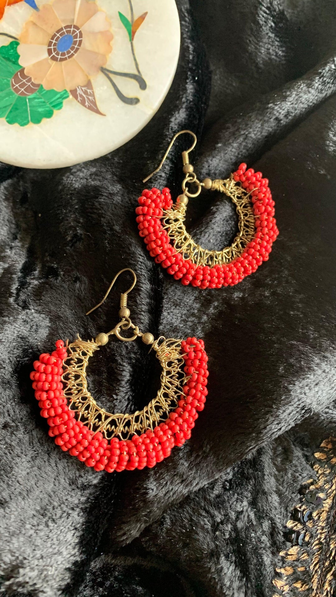 Wired Beaded Danglers - SHIVKA