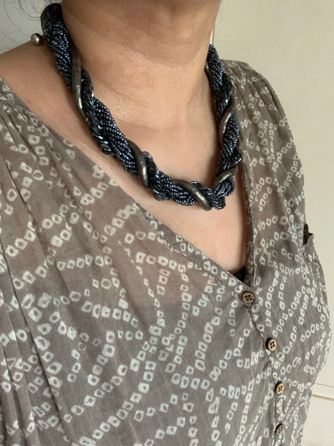 Black and Silver Grey Necklace