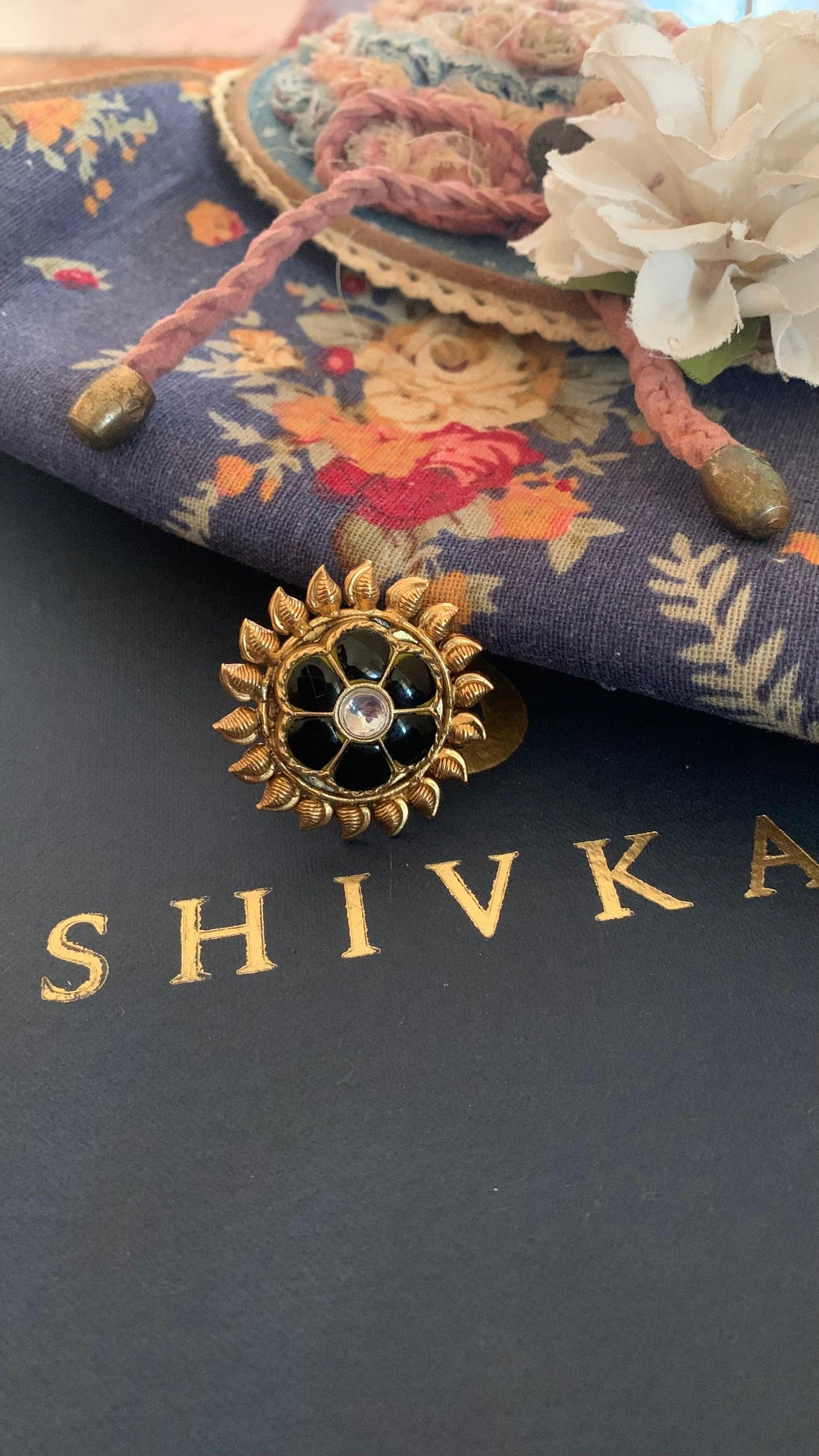 Statement Pure 925 Silver Kundan Ring - SHIVKA
