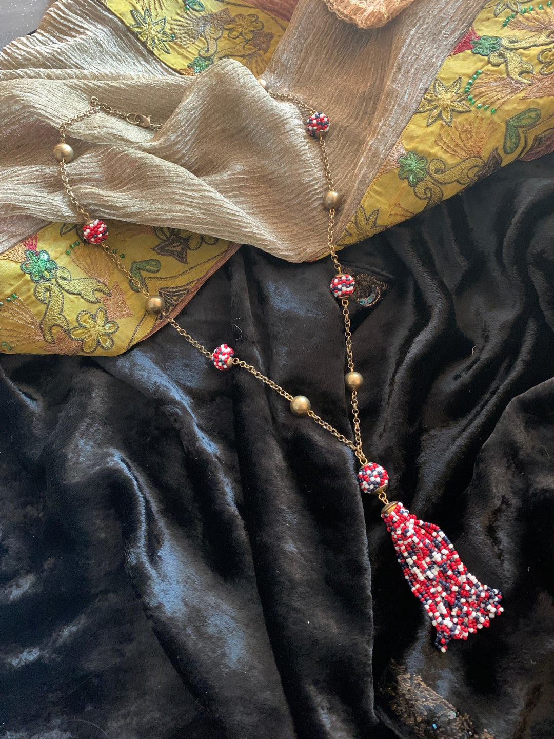 Tasseled Beaded Necklace - SHIVKA