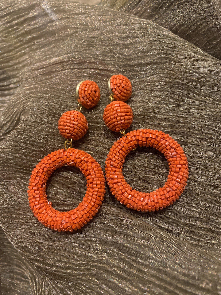 Statement Beaded Hasli Necklace with Earrings - SHIVKA