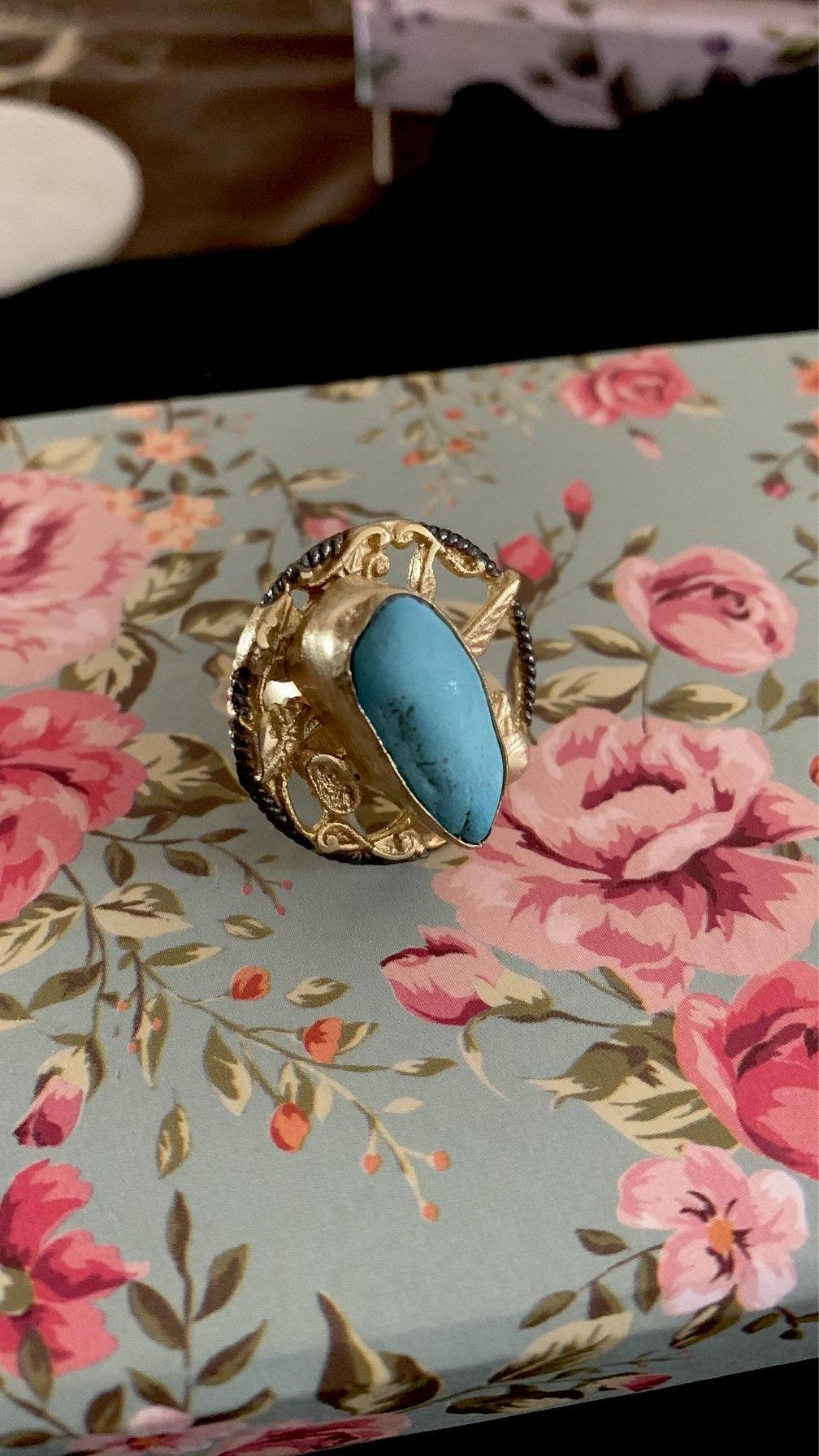 Vintage Stone Ring - SHIVKA