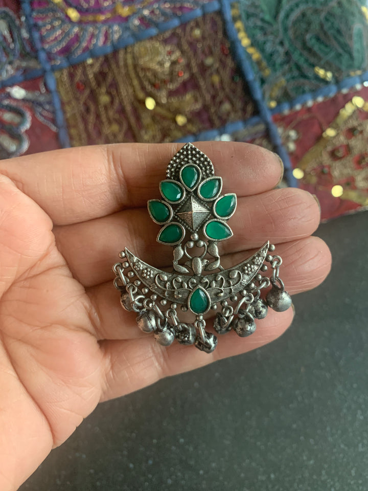 Crescent Antique Ghungroo Stud Earrings