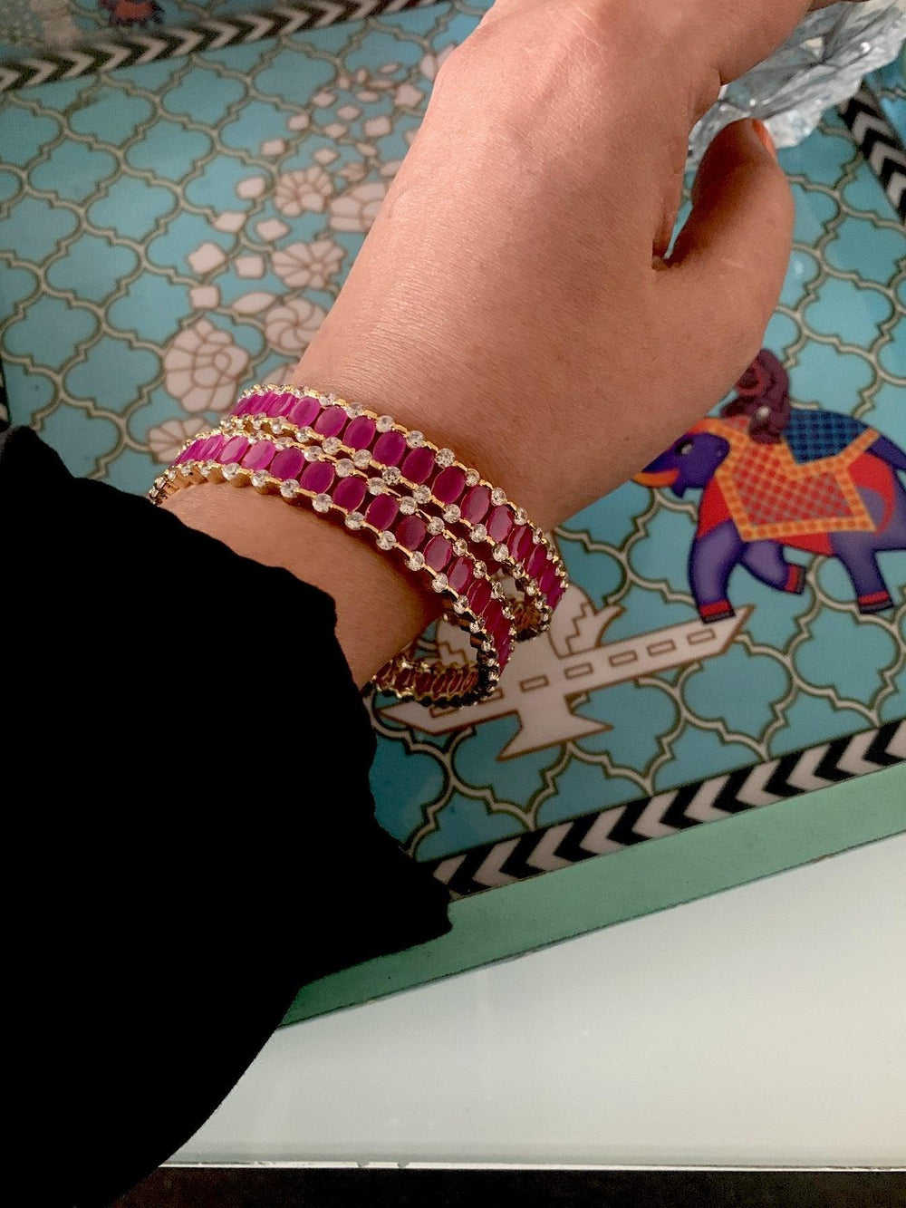 Ruby AD Bangles-set of 2 - SHIVKA