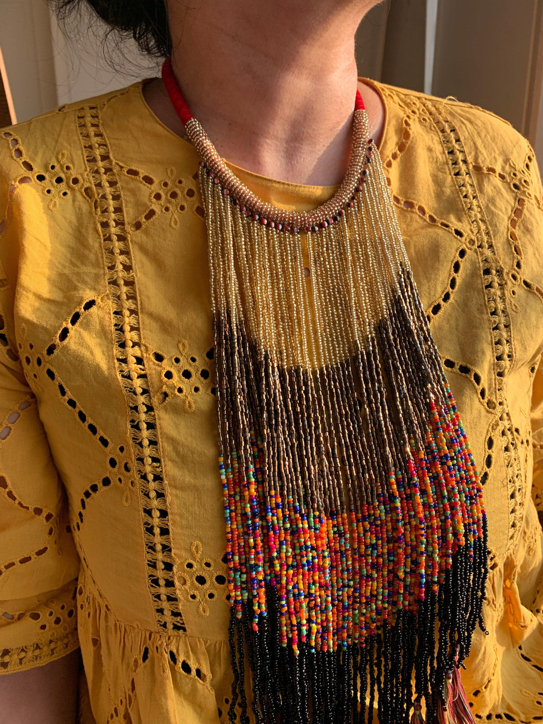 Scintillating Tasseled Beaded Necklace - SHIVKA