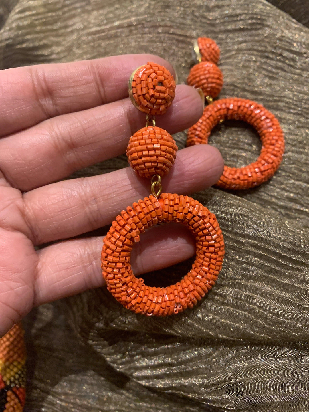 Statement Beaded Hasli Necklace with Earrings - SHIVKA