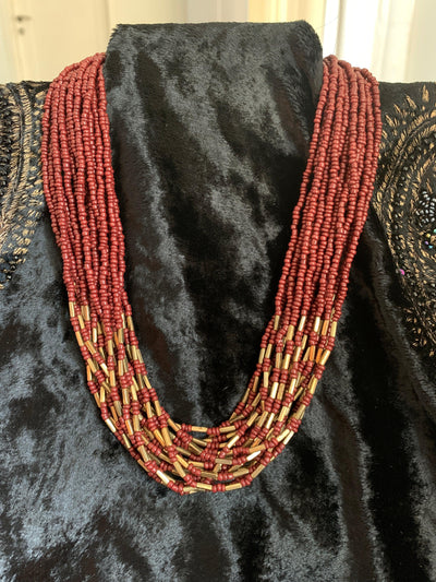Maroon Gold necklace - SHIVKA