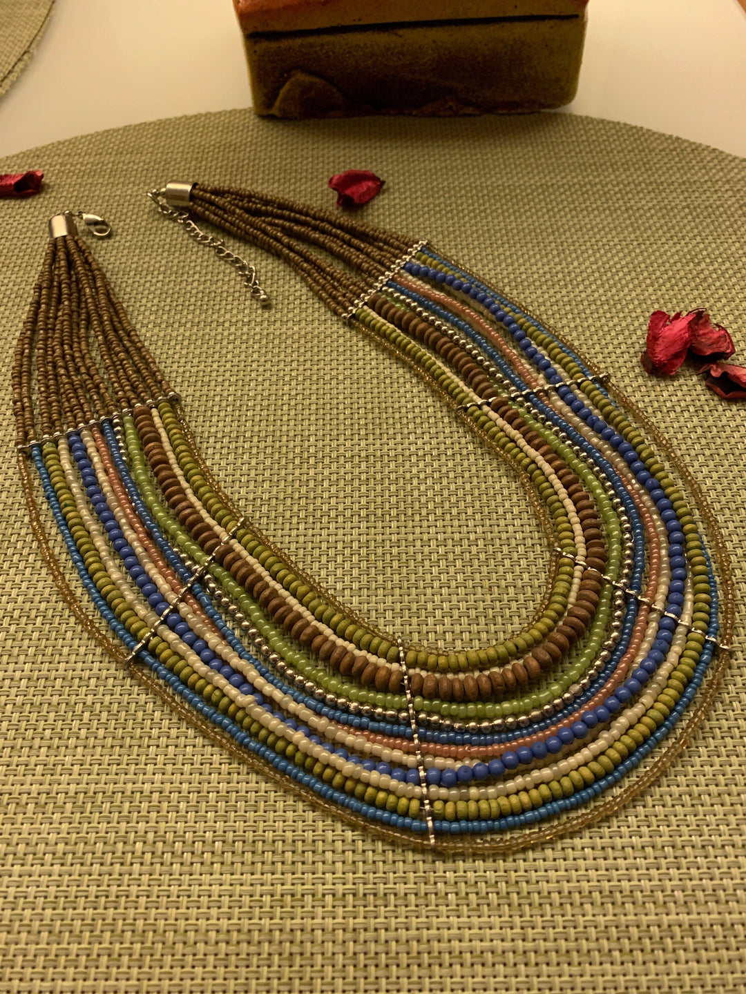 Statement Beaded Necklace - SHIVKA