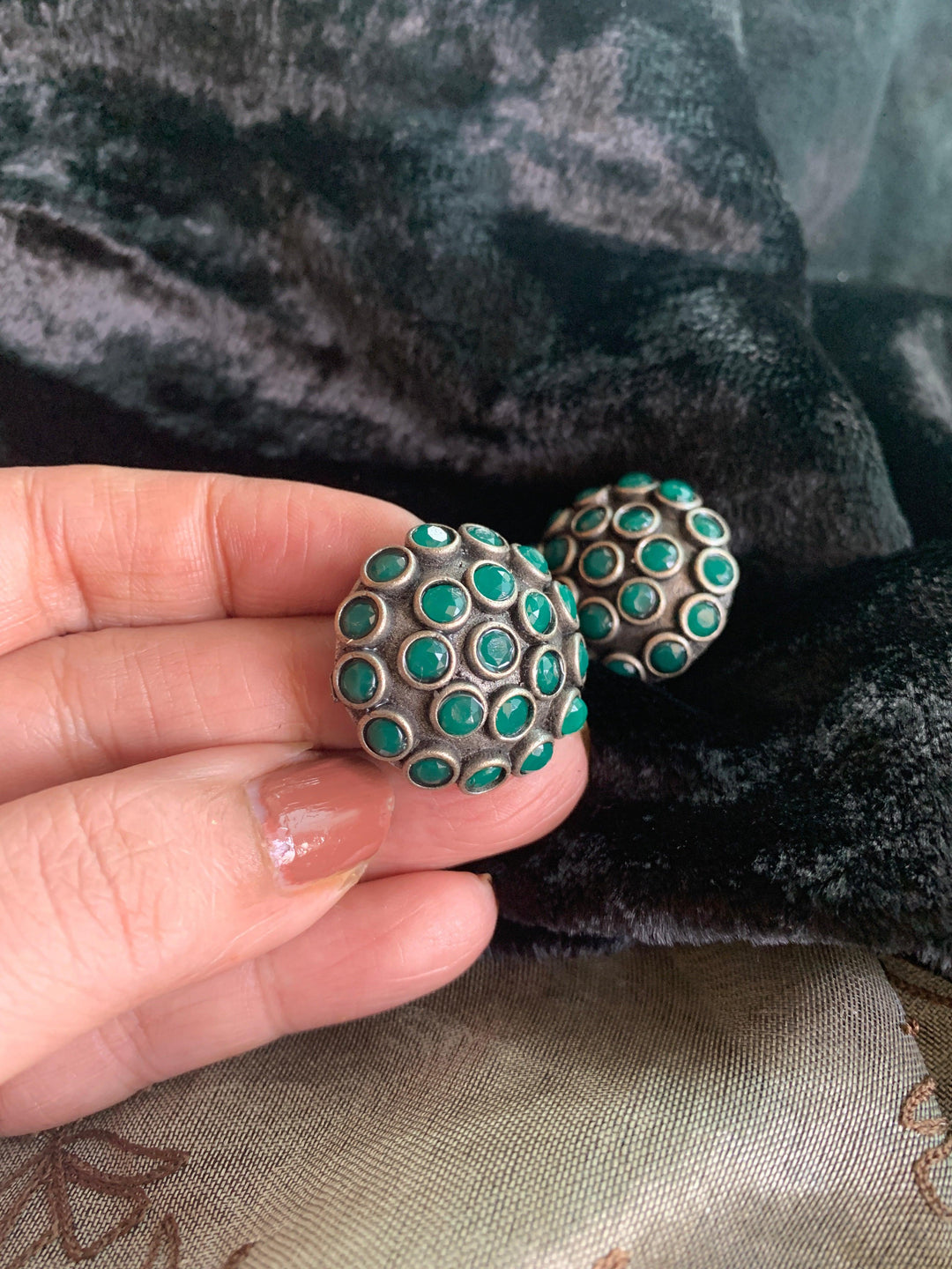 Round Stone Studs - SHIVKA