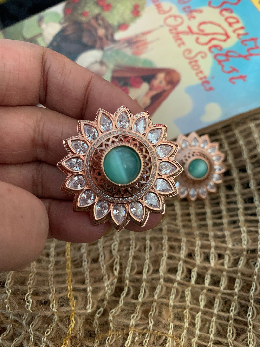 Sea Green Statement Studs - SHIVKA