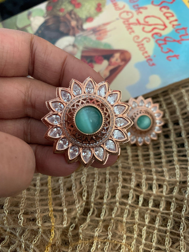 Sea Green Statement Studs - SHIVKA
