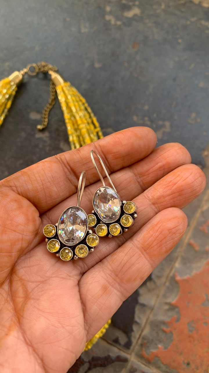 Sunshine Knotty Necklace with Statement Earrings - SHIVKA