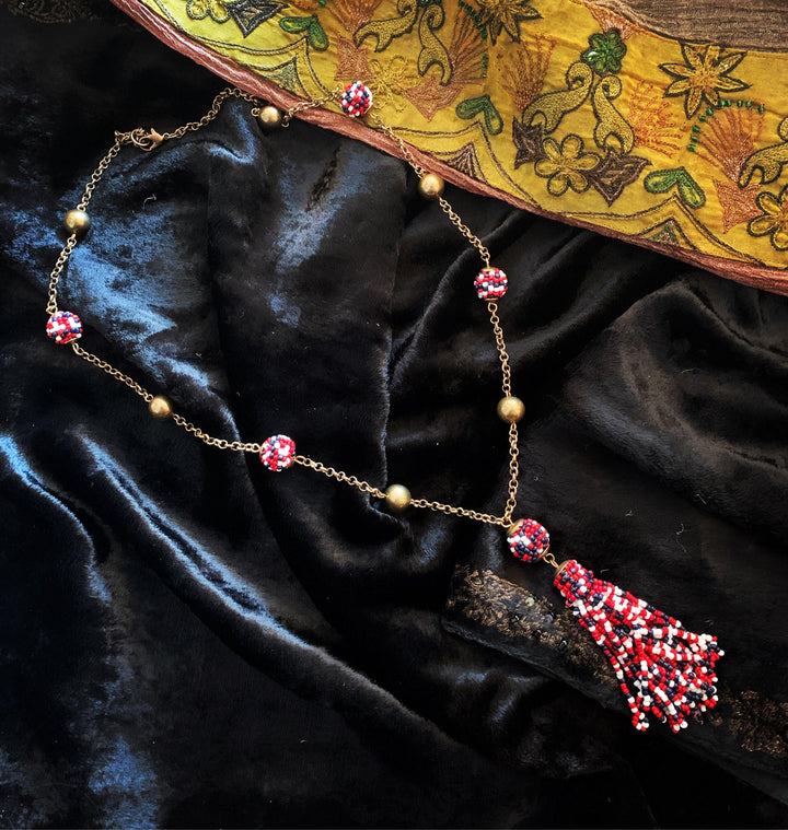 Tasseled Beaded Necklace - SHIVKA
