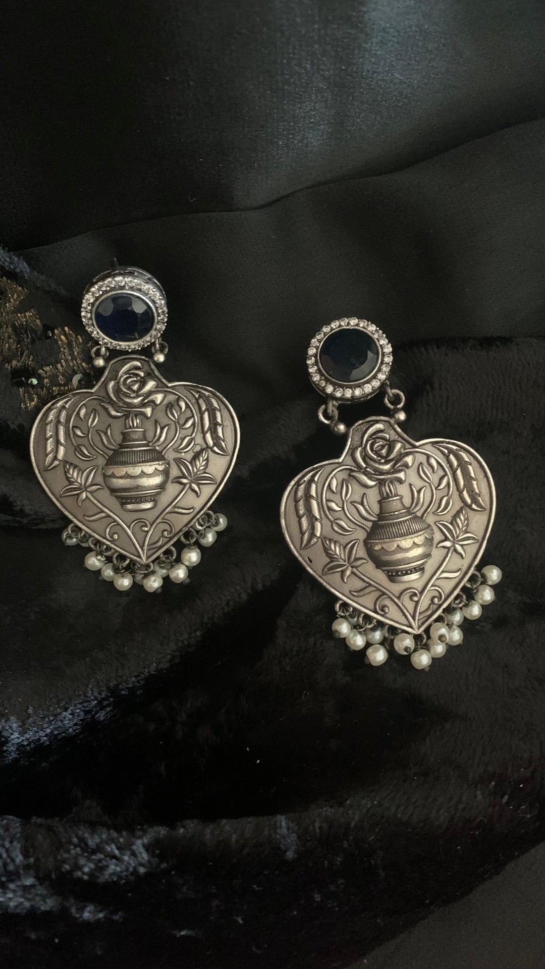 Vintage Stones and Pearls Earrings - SHIVKA