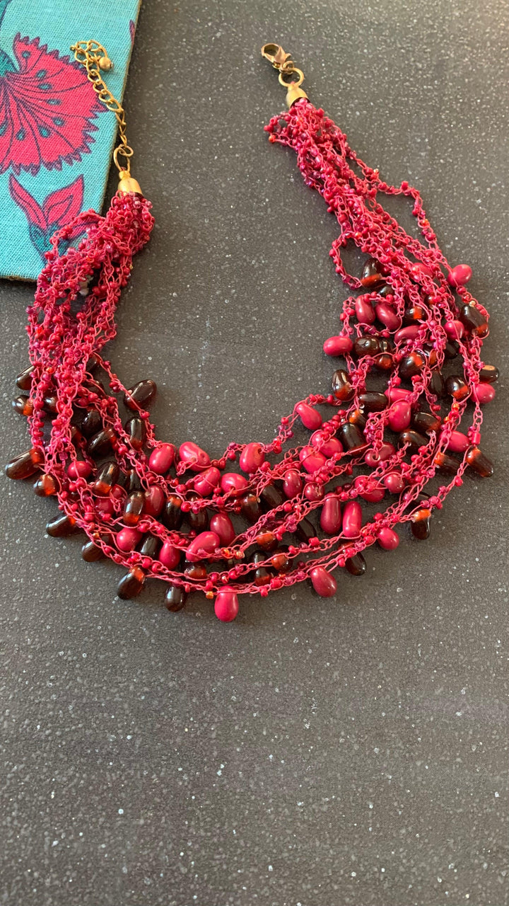 Statement Collar Beaded Necklace - SHIVKA