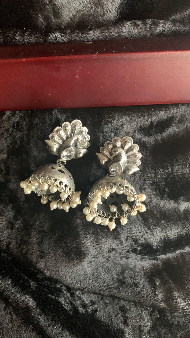 Traditional Peacock Jhumkis - SHIVKA