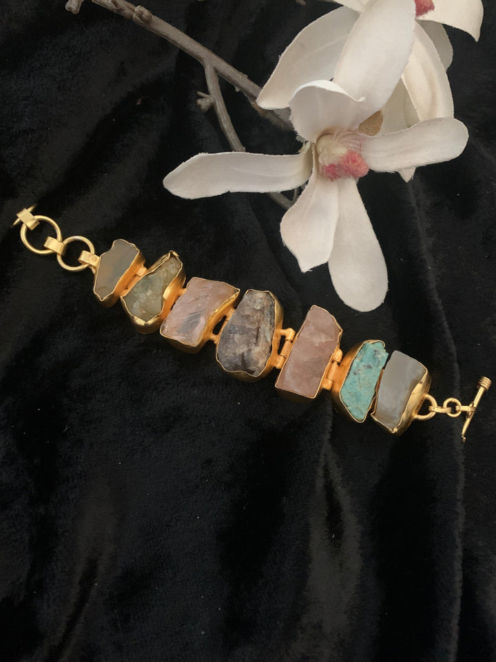 Statement Multi Gemstones Bracelet - SHIVKA