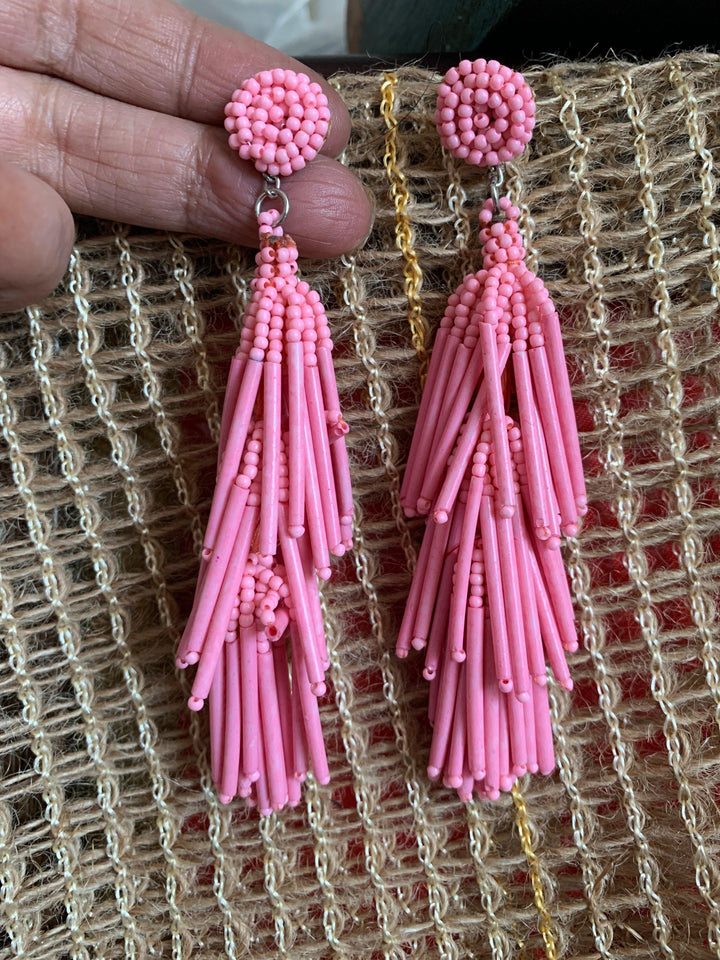 Tasseled Beaded Earrings - SHIVKA