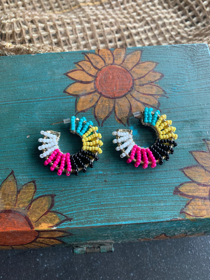 Pretty Beaded Hoops - SHIVKA