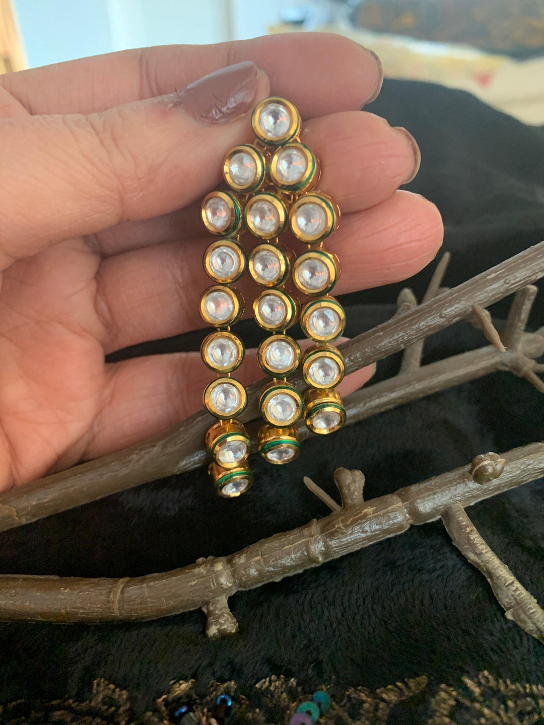 Jadau Kundan Necklace with Earrings and Maangtikka - SHIVKA