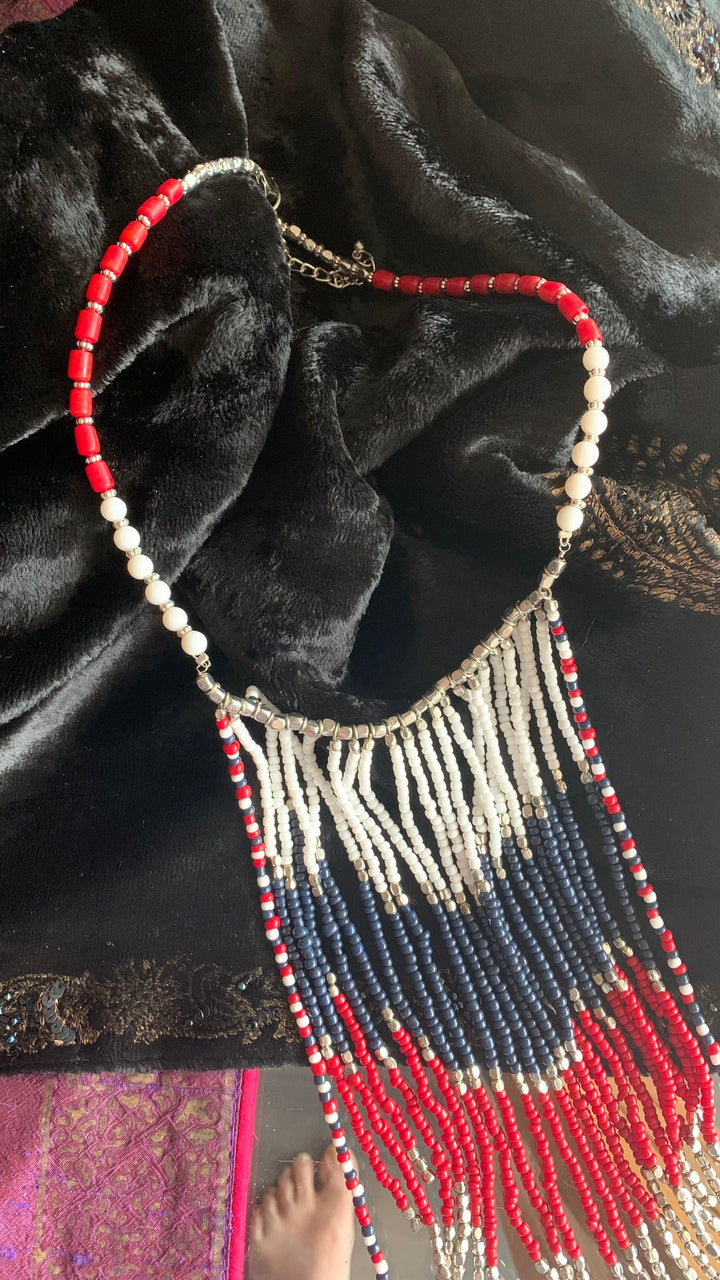 Multi Tasseled Statement Necklace - SHIVKA