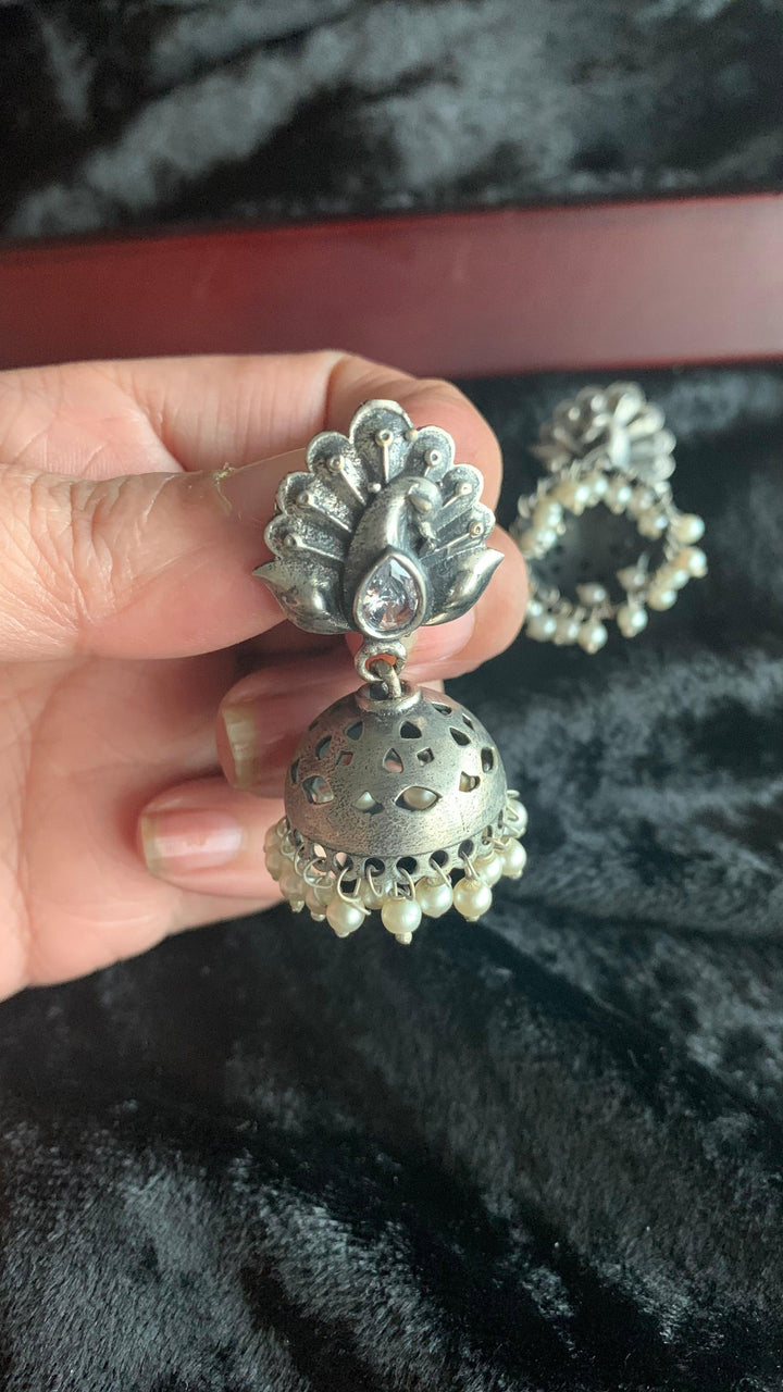 Traditional Peacock Jhumkis - SHIVKA