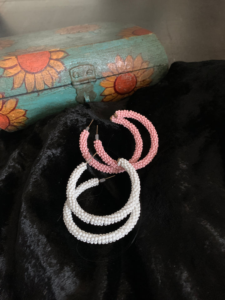 Classic Beaded Hoops