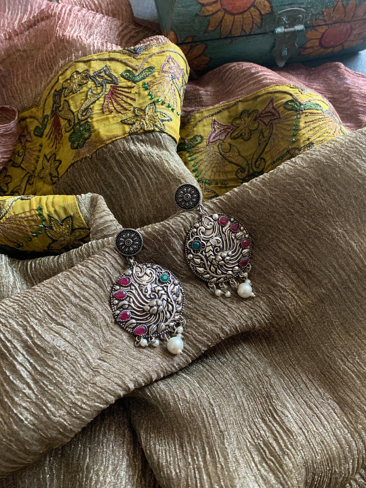 Vintage Peacock Earrings - SHIVKA