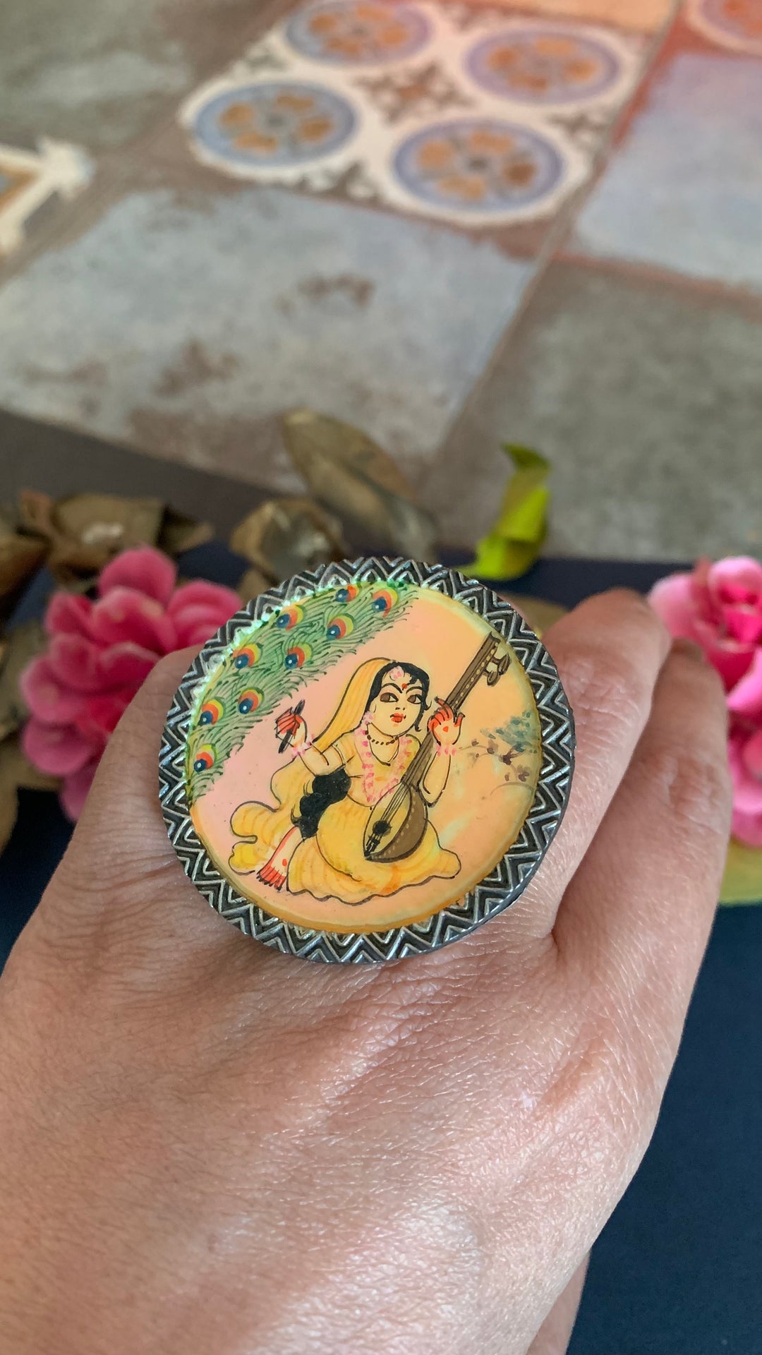 Beautiful hand-painted rings