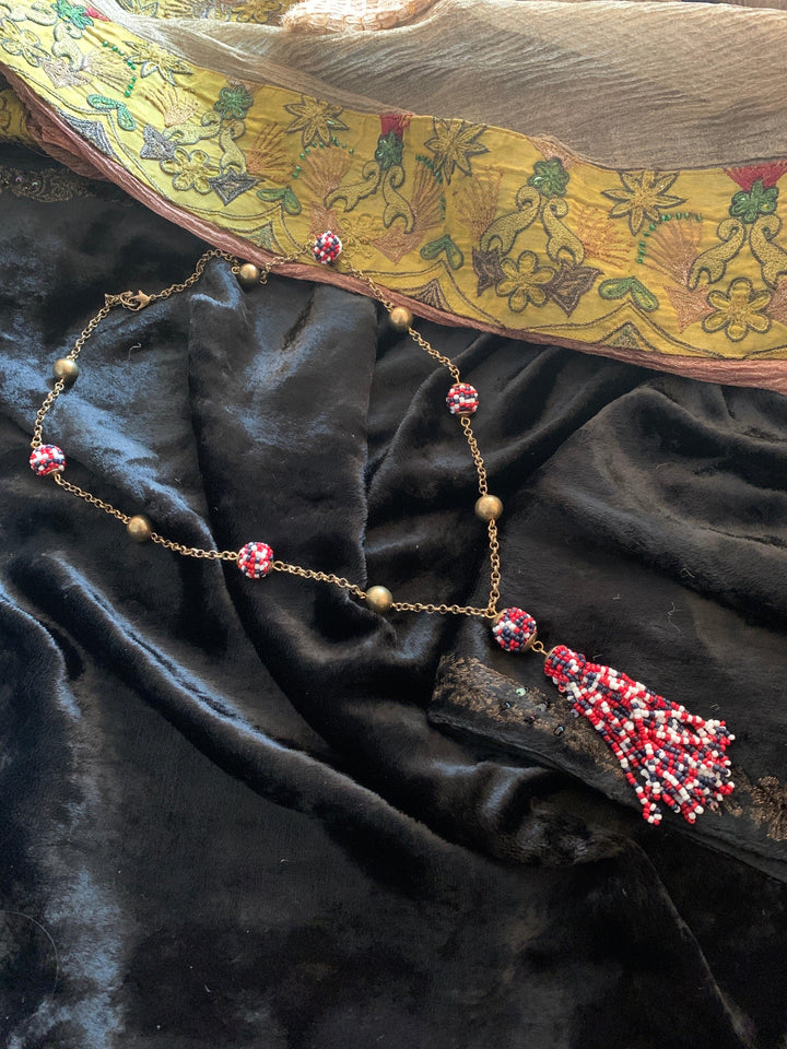 Tasseled Beaded Necklace - SHIVKA