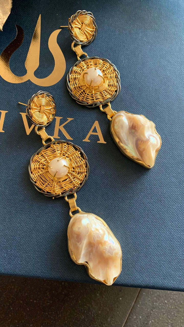 Statement Baroque Mesh Danglers - SHIVKA