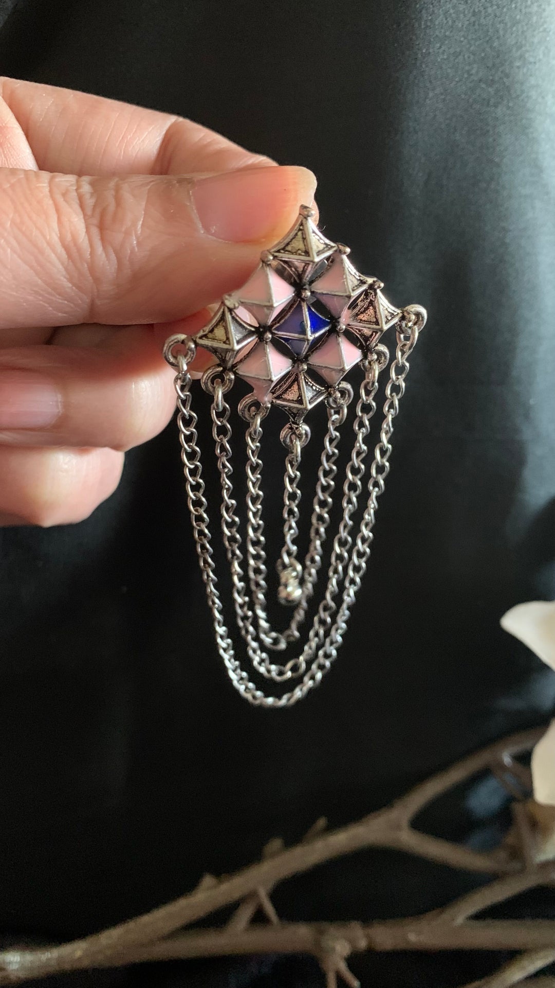 Checkered Tasseled Earrings