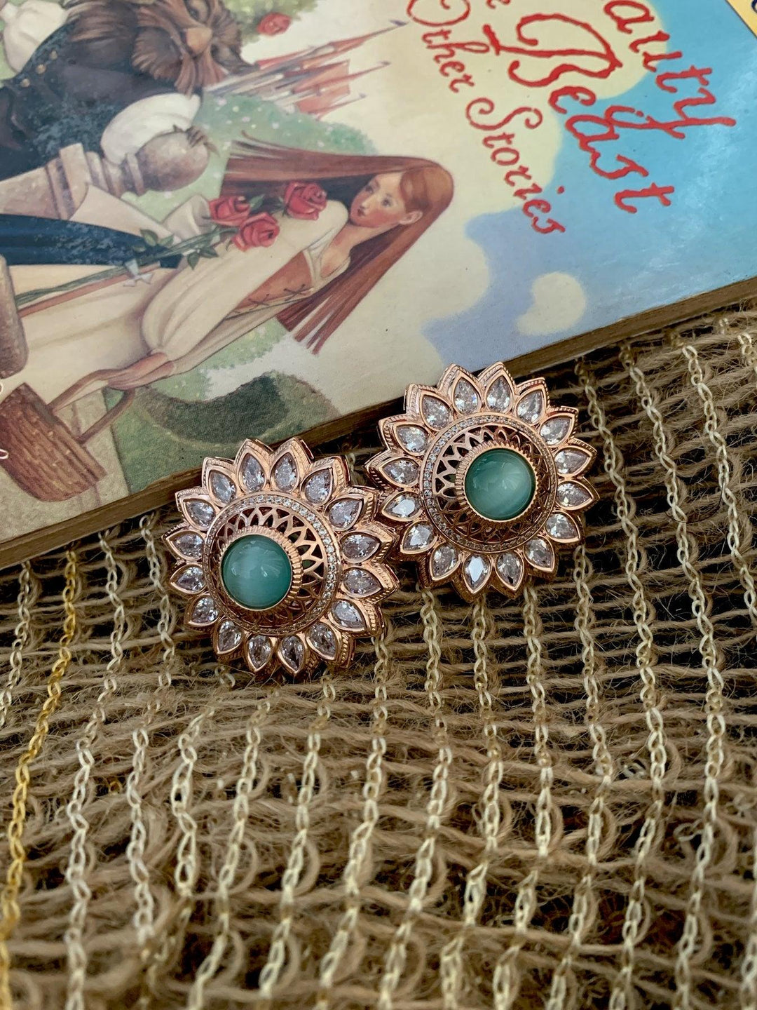Sea Green Statement Studs - SHIVKA